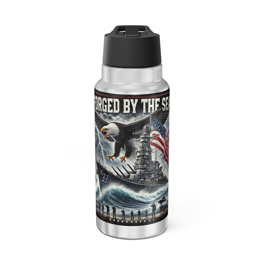 Tumbler Forged By The Sea Gator Tumbler  32oz Adventure Drinkware Patriotic Military Gift For Anyone Travel