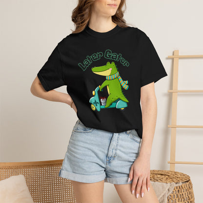 Later Gator After While Gator T-Shirt Cute Cartoon Alligator Scooter Tee Gift