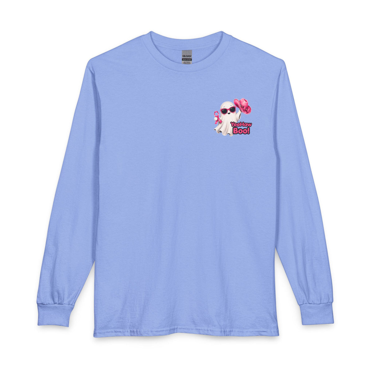Breast Cancer Awareness Long Sleeve — "In October We Wear Pink" Ghost Tee