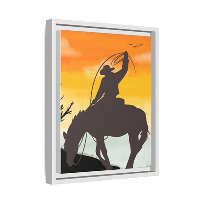 Framed Cowboy Rodeo Art Print Canvas Wall Decor Western Home Decor Rustic Cowboy Gift Equestrian Wall Art Country Themed Art Housewarming Gift