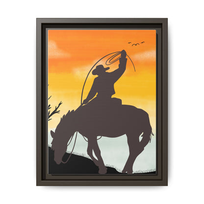 Framed Cowboy Rodeo Art Print Canvas Wall Decor Western Home Decor Rustic Cowboy Gift Equestrian Wall Art Country Themed Art Housewarming Gift