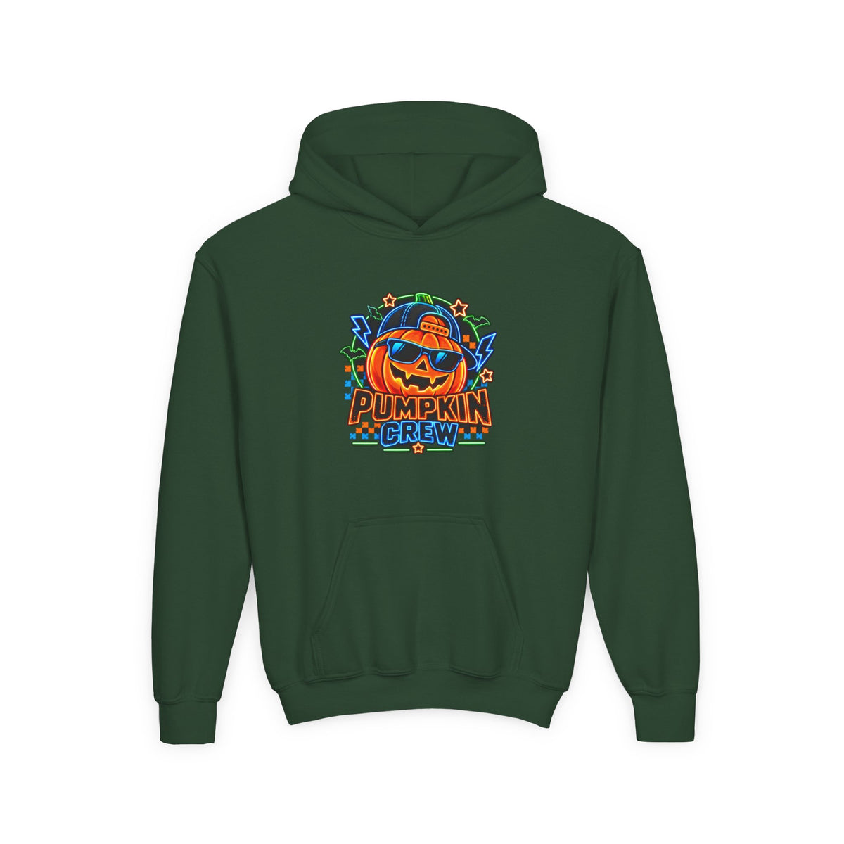 Youth Pumpkin Crew Hoodie — Cute Jack-O’-Lantern Halloween Sweatshirt