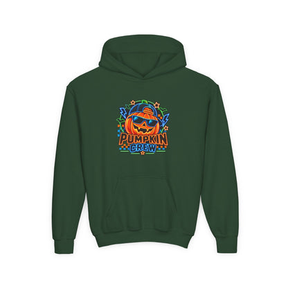 Youth Pumpkin Crew Hoodie — Cute Jack-O’-Lantern Halloween Sweatshirt