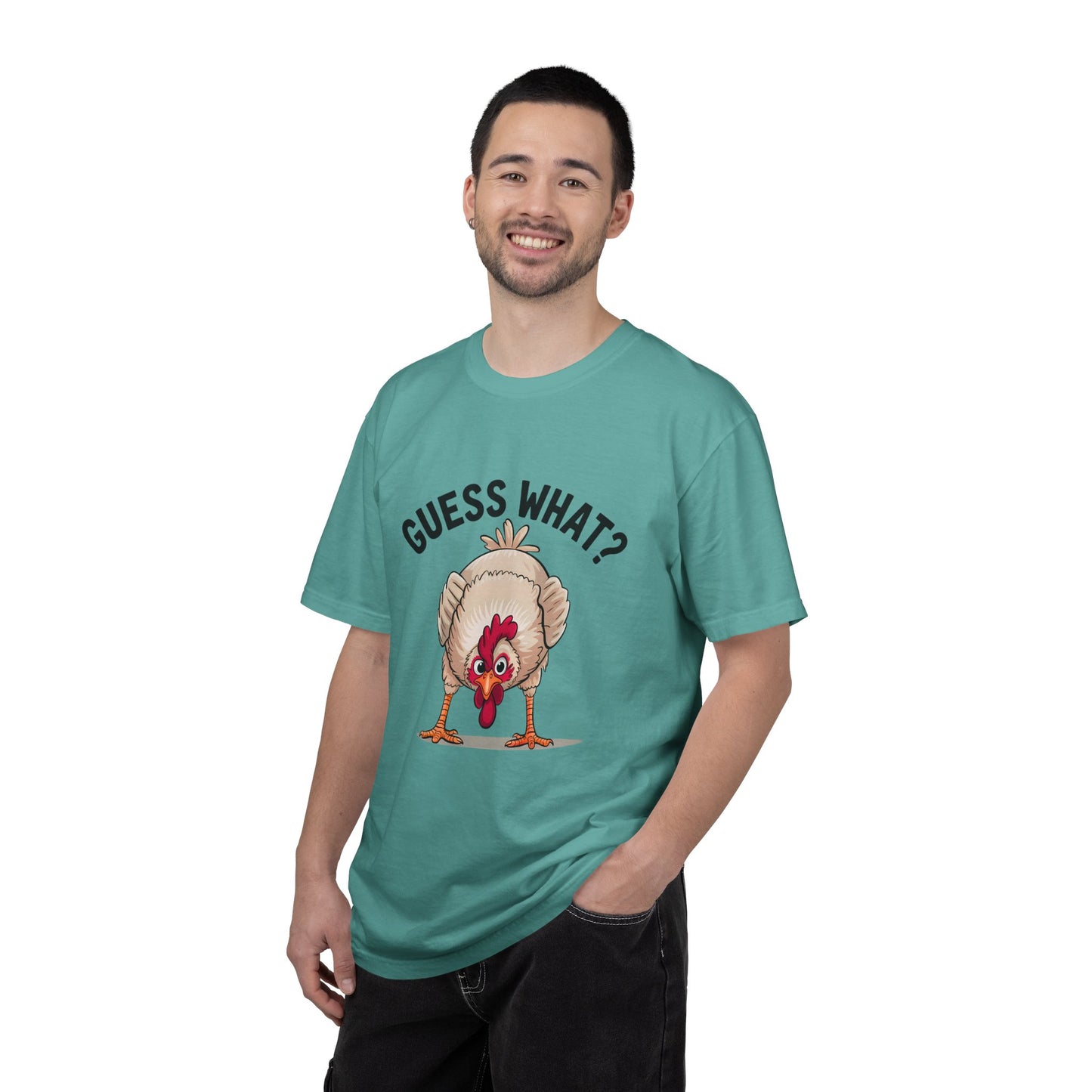 Chicken Butt T-Shirt "Guess What? Chicken Butt!" Funny Novelty Tee Conversation Starter Humorous Statement