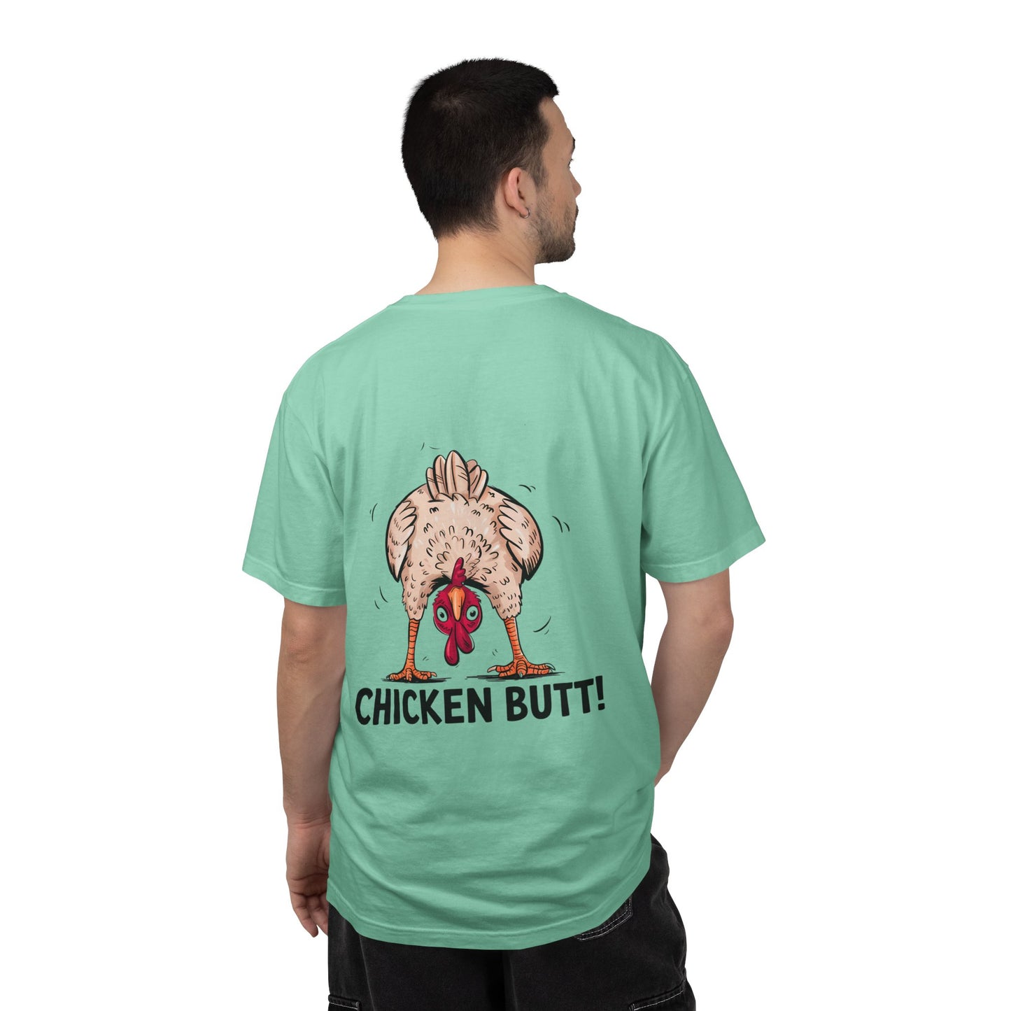 Chicken Butt T-Shirt "Guess What? Chicken Butt!" Funny Novelty Tee Conversation Starter Humorous Statement