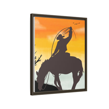 Framed Cowboy Rodeo Art Print Canvas Wall Decor Western Home Decor Rustic Cowboy Gift Equestrian Wall Art Country Themed Art Housewarming Gift