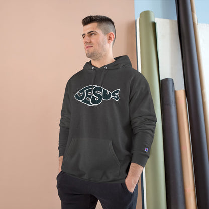 Faith-Inspired Champion Hoodie, Religious Apparel, Christian Gift, Hoodie with Jesus Design, Casual Wear, Spiritual Comfort