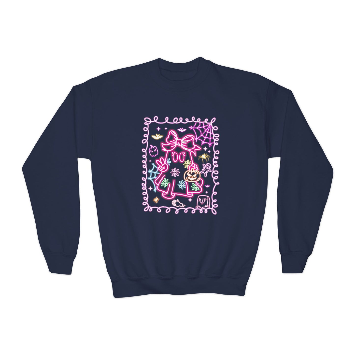 Sweatshirt Youth Crewneck Sweatshirt Cute Pastel Floral Design Cozy Gift for Kids Perfect for Birthdays Spring and Everyday Wear