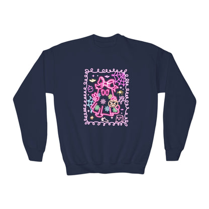 Sweatshirt Youth Crewneck Sweatshirt Cute Pastel Floral Design Cozy Gift for Kids Perfect for Birthdays Spring and Everyday Wear