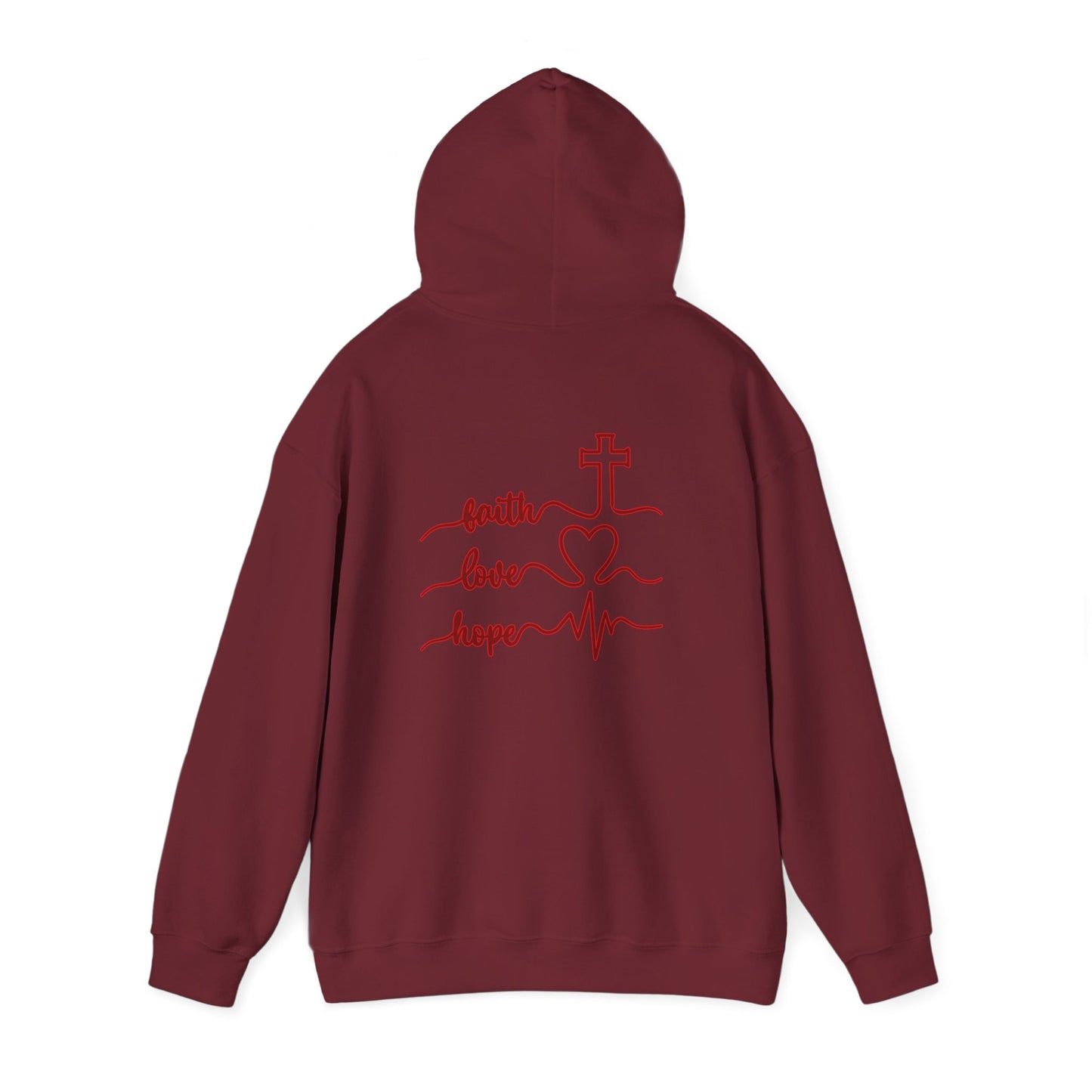Sweatshirt Faith & Love Heavy Blend Hoodie Unisex Sweatshirt for Inspiration and Comfort Christian Religious Gift