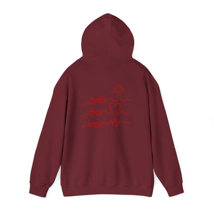 Sweatshirt Faith & Love Heavy Blend Hoodie Unisex Sweatshirt for Inspiration and Comfort Christian Religious Gift