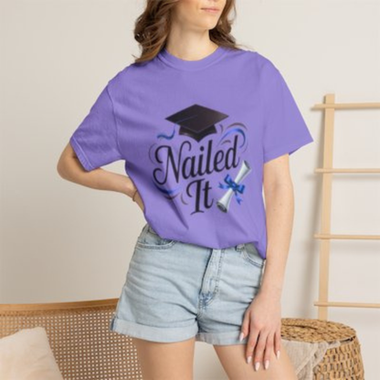 Nailed It Graduation T-Shirt — Cap & Diploma Celebration Tee