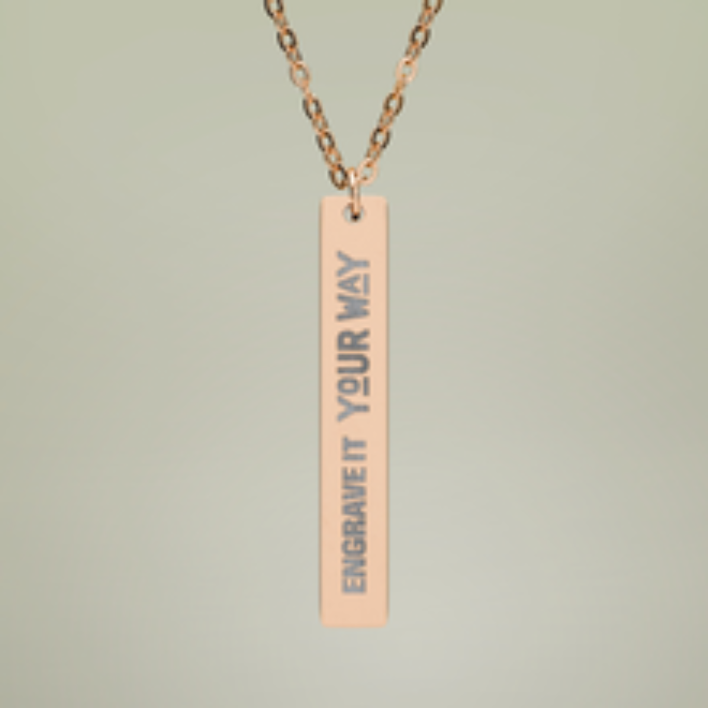 Engraved "FAITH" Vertical Bar Necklace — Personalized Stainless Steel Pendant