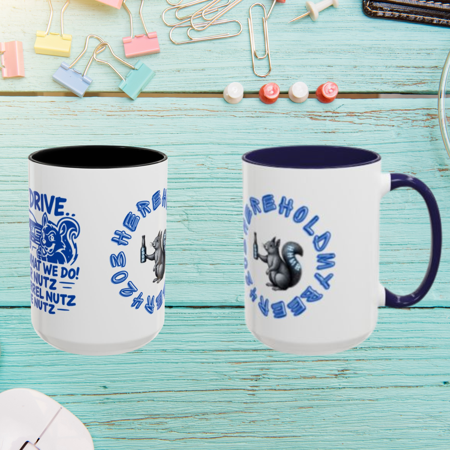 Funny Squirrel Coffee Mug – “Here Hold My Beer” Accent Ceramic Mug (15oz)