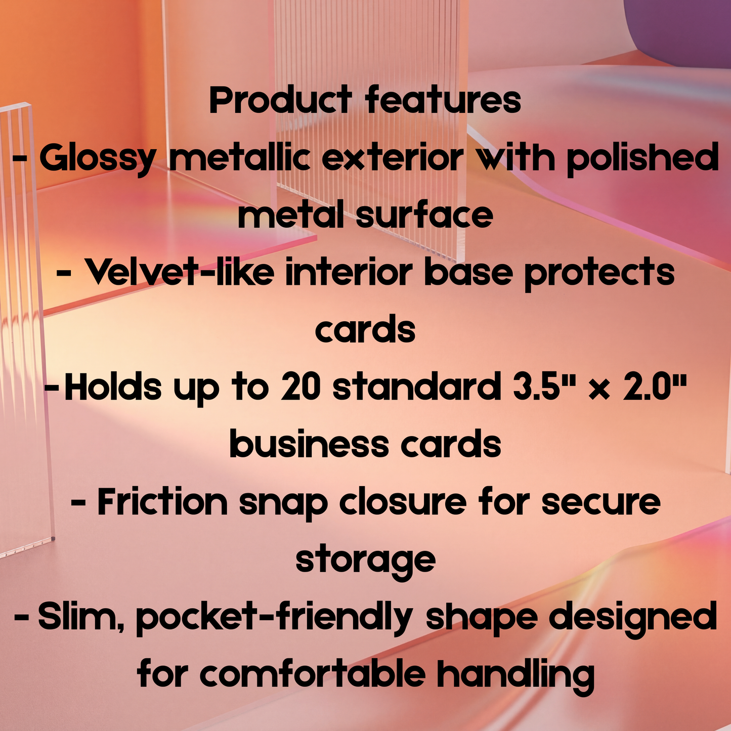 Business Card Holder Metal Case Gift Executive Professional Office Desk Accessory Organizer Slim Wallet Design Elegant Boss