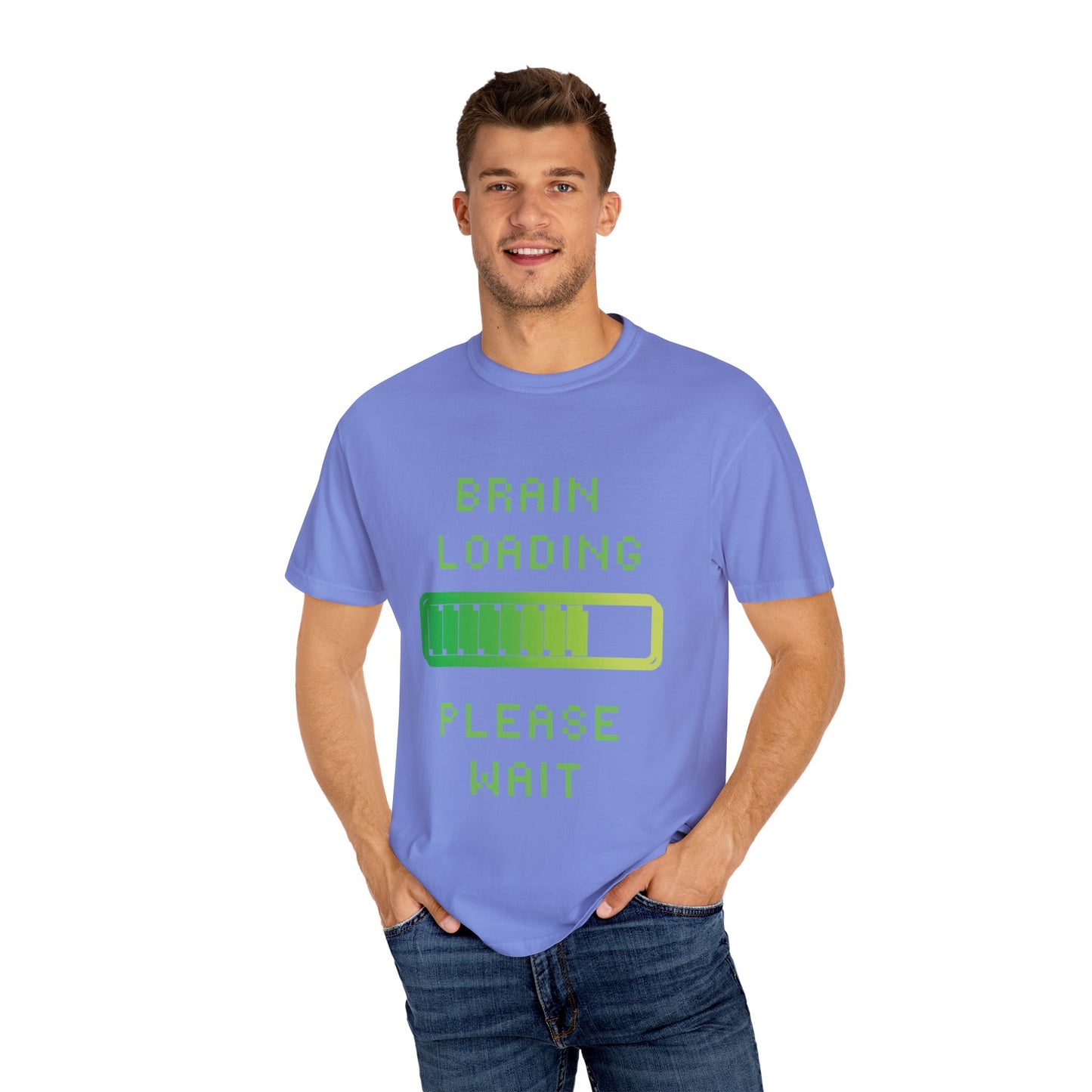 T-Shirt Loading Awareness T-Shirt - 8-bit Humor Gamer Gift Brain Loading Tee Unisex Graphic Shirt Quirky Humor Clothing