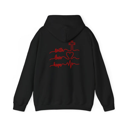 Sweatshirt Faith & Love Heavy Blend Hoodie Unisex Sweatshirt for Inspiration and Comfort Christian Religious Gift
