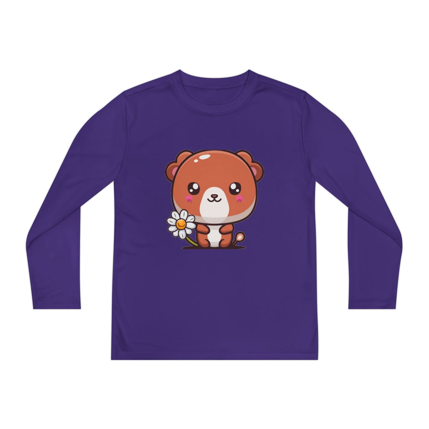 T-Shirt Cute Bear Youth Long Sleeve Competitor Tee Kids Bear Shirt Playful Tee for Boys and Girls Adorable Spring Apparel Gift