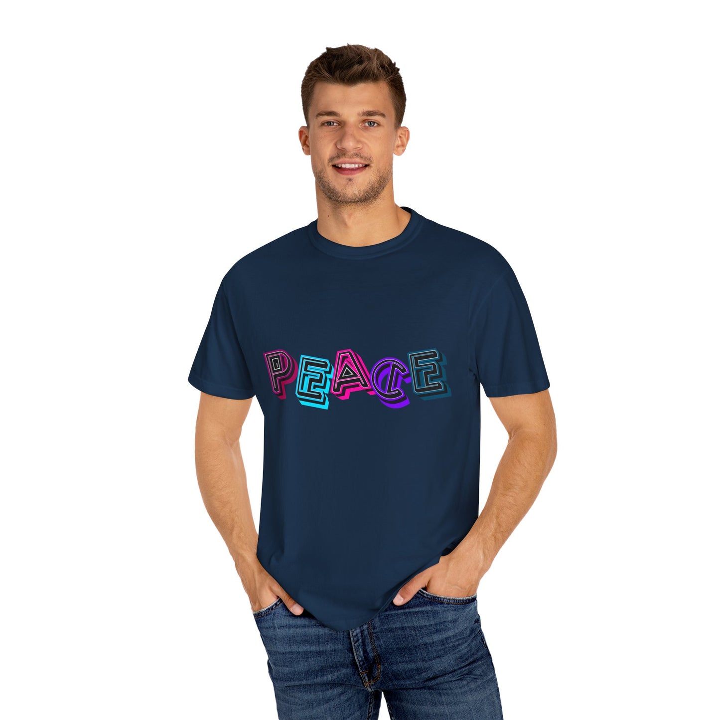 T-Shirt Vibrant Peace Heart T-Shirt Unisex Graphic Tee Summer Festival Wear Gift for Music Lovers Casual Everyday Top