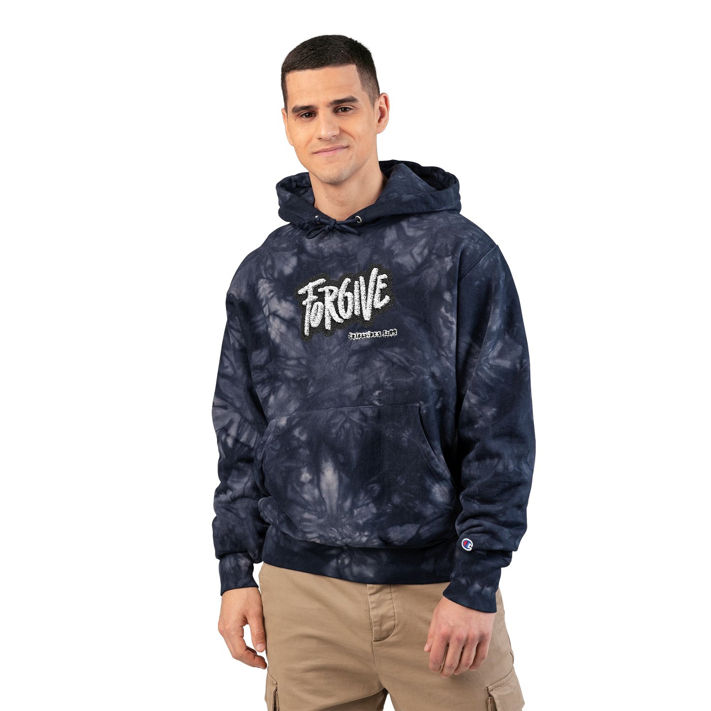 Forgive Tie-Dye Hoodie - Unisex Champion Sweatshirt, Cozy Gift, Casual Wear, Unique Style, Fashion Statement