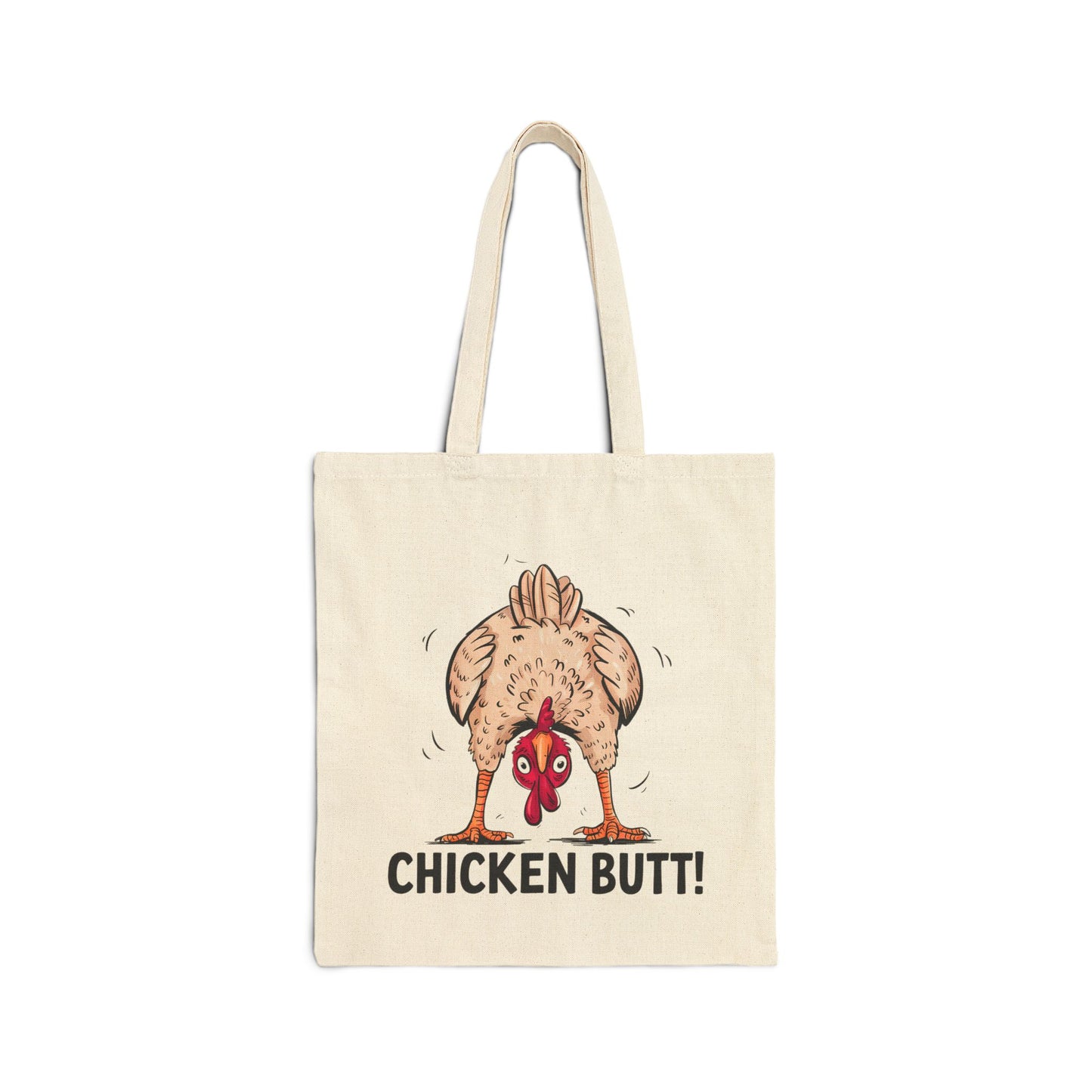 Tote Bag Funny "Guess What? Chicken Butt!" Canvas Tote Humorous Tote Conversation Starter