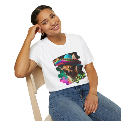 Sassy Chihuahua in Sombrero T-Shirt - Cute Mexican Dog Graphic Tee
