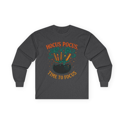 T-Shirt Hocus Pocus Long Sleeve Tee Halloween Shirt Funny Graphic Tee Autumn Fashion Unisex Casualwear Spooky Season Apparel