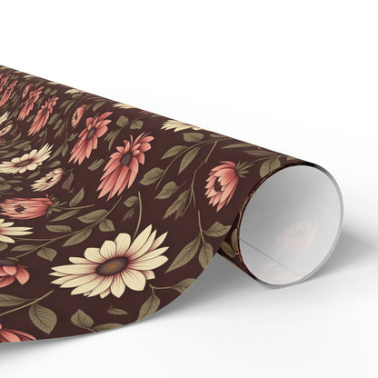 Floral Gift Wrap Paper Rustic Wrapping Paper for Birthdays Holidays & Special Occasions Eco Friendly Gift Packaging Floral Design