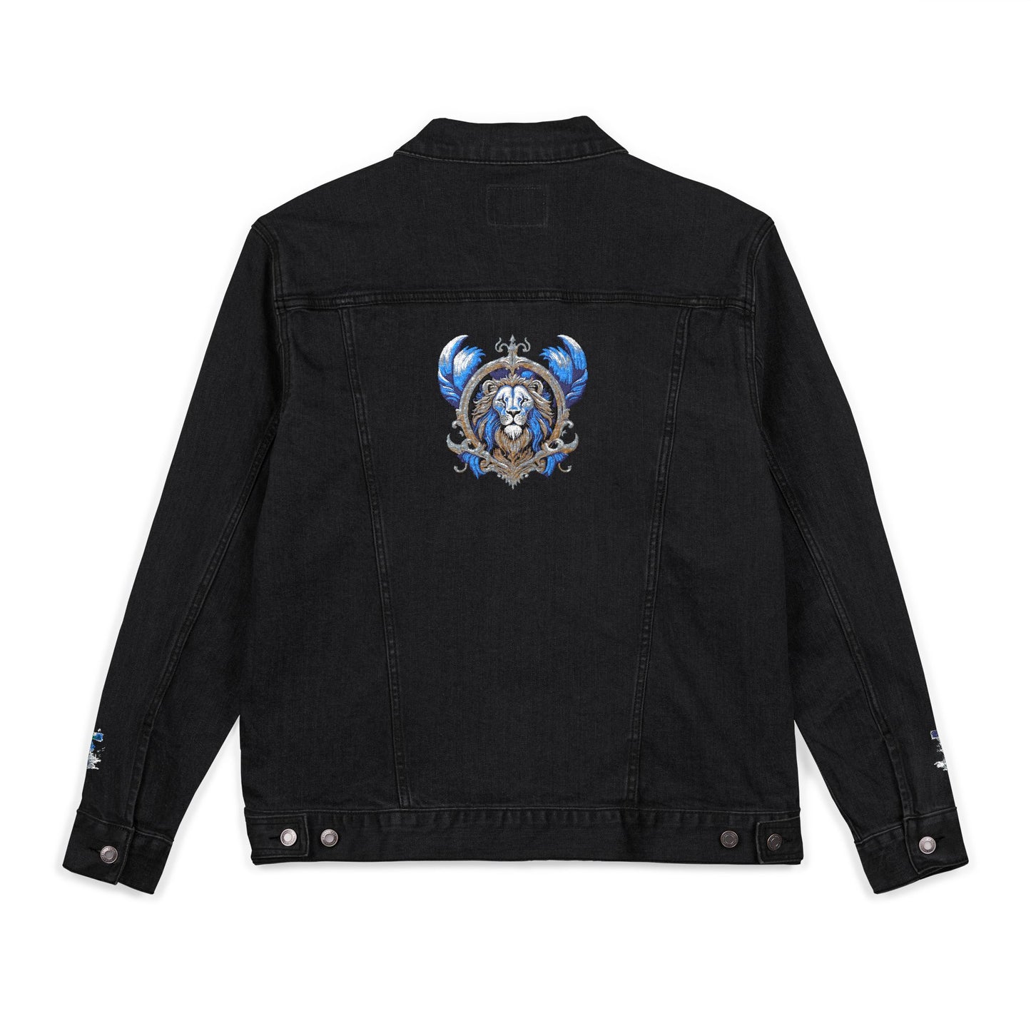 Denim Jacket Embroidered Unisex Denim Jacket Boho Style Jacket Denim Outerwear for Him Casual Jacket Unique Gift for Her