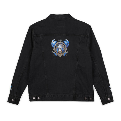 Denim Jacket Embroidered Unisex Denim Jacket Boho Style Jacket Denim Outerwear for Him Casual Jacket Unique Gift for Her