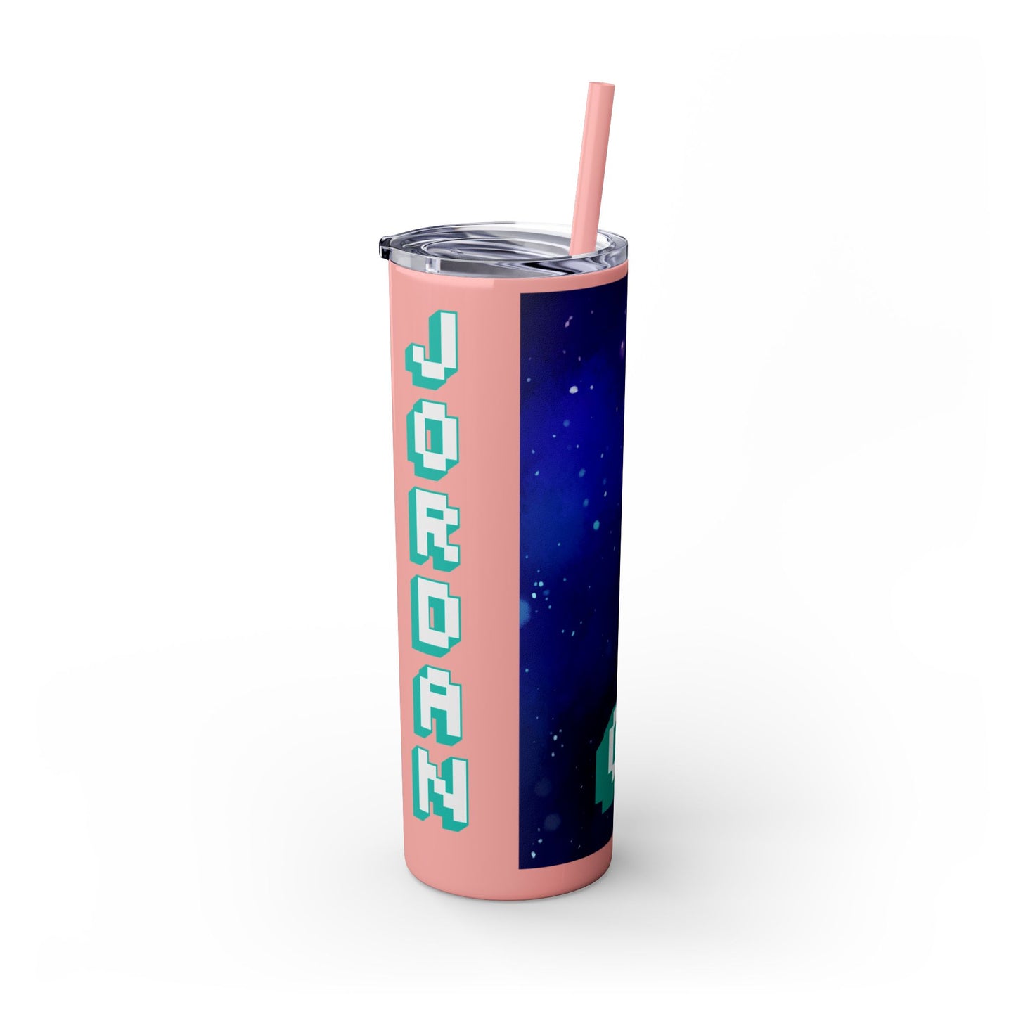 Tumbler Travel Cup Personalized Gamer Skinny Tumbler with Straw - 20oz - Cool Space Design