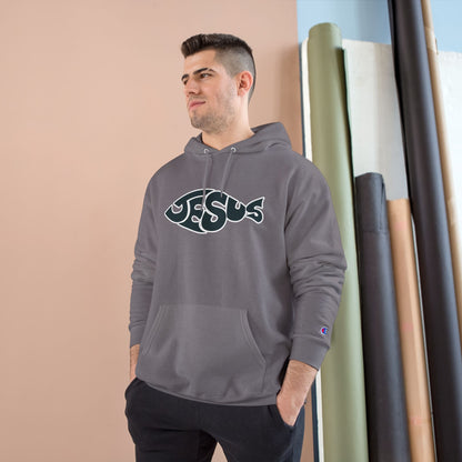 Faith-Inspired Champion Hoodie, Religious Apparel, Christian Gift, Hoodie with Jesus Design, Casual Wear, Spiritual Comfort