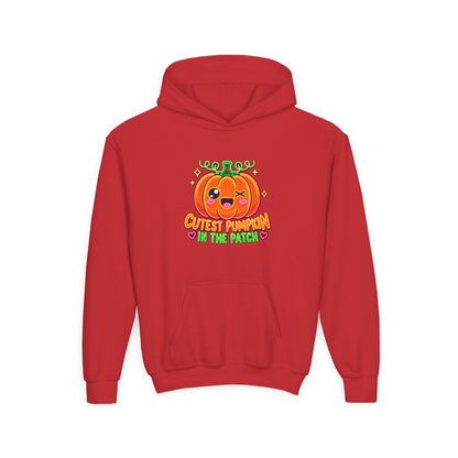 Youth Hoodie — "Cutest Pumpkin in the Patch" Cute Halloween Pumpkin Pullover