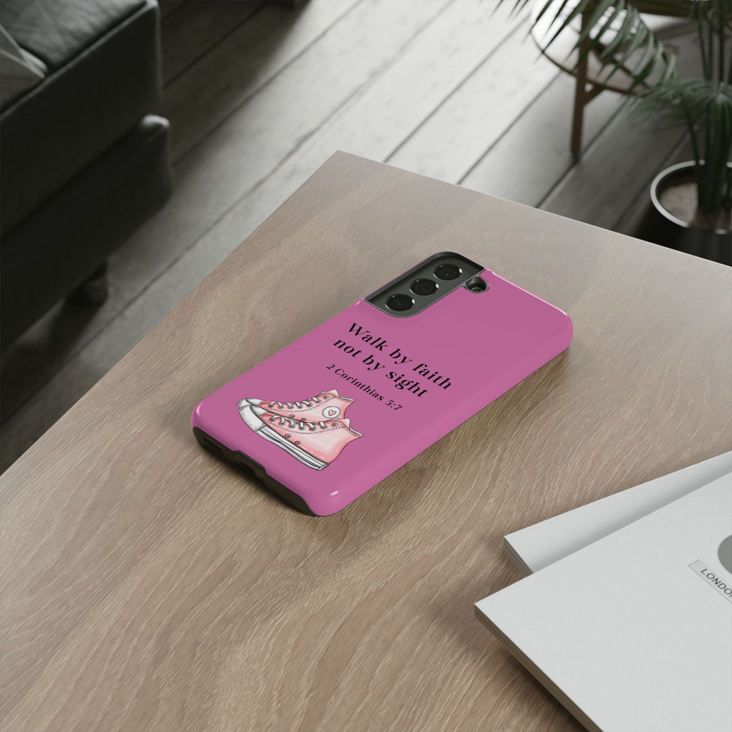 Cellphone Cae Faith-Inspired Phone Case Inspirational Gift Bible Verse Accessory Pink Converse Design Christian Phone Cover