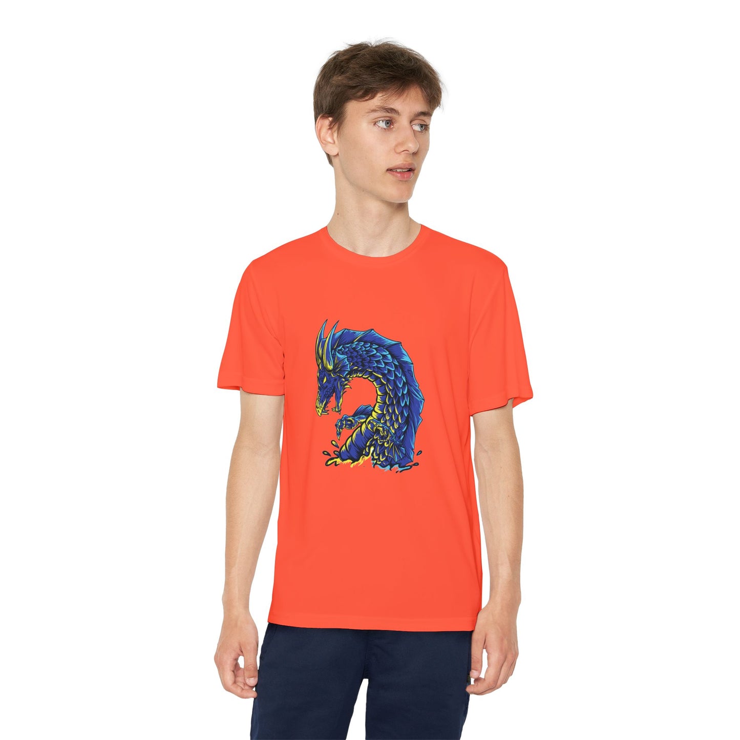 T-Shirt  Youth Dragon Graphic Tee Competitive Spirit Shirt for Kids Epic Dragon Art Birthday Gift Sports Event Apparel