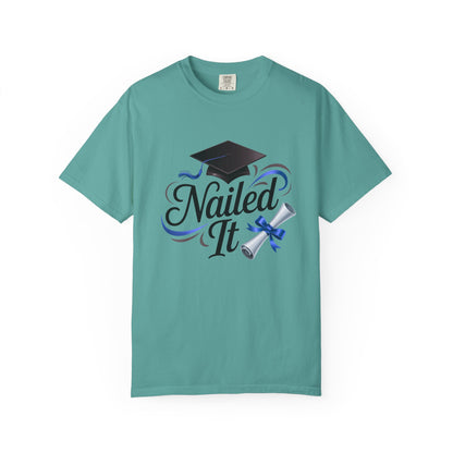 Nailed It Graduation T-Shirt — Cap & Diploma Celebration Tee