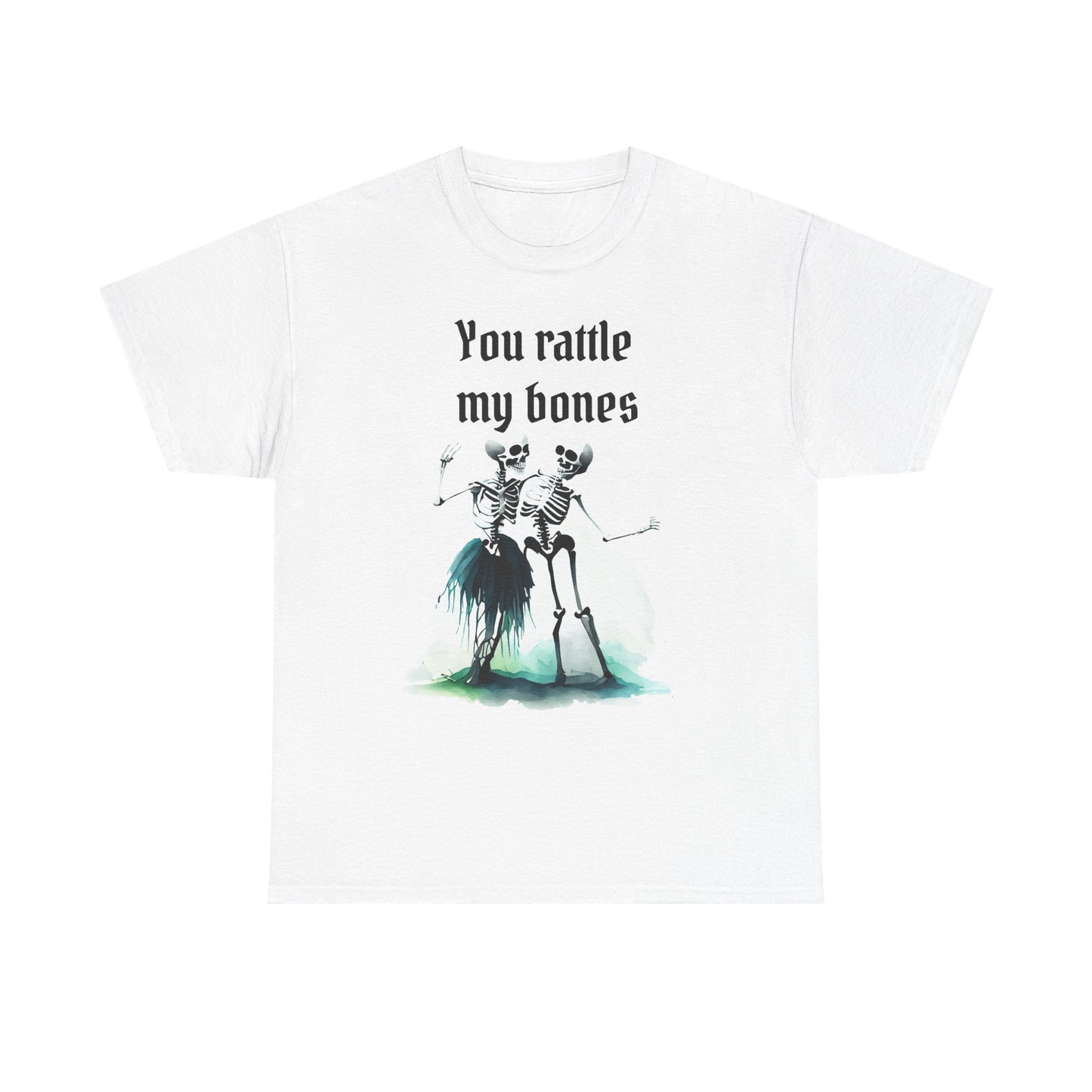 T-Shirt Skeleton Dance Tee  You Rattle My Bones Halloween Shirt Unisex Graphic Tee Cute Skeleton Costume Spooky Season Apparel