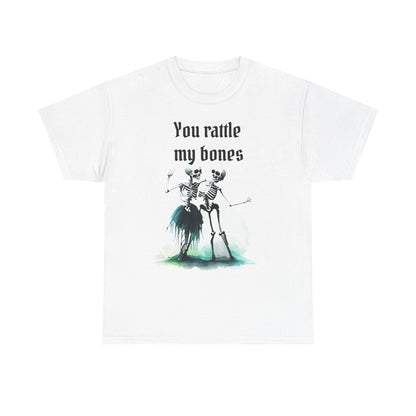 T-Shirt Skeleton Dance Tee  You Rattle My Bones Halloween Shirt Unisex Graphic Tee Cute Skeleton Costume Spooky Season Apparel