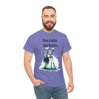 T-Shirt Skeleton Dance Tee  You Rattle My Bones Halloween Shirt Unisex Graphic Tee Cute Skeleton Costume Spooky Season Apparel