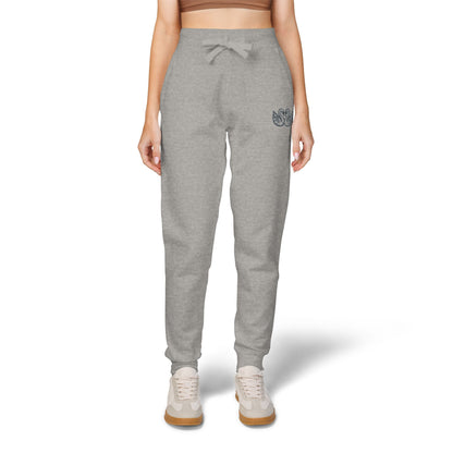 Embroidered Unisex Fleece Sweatpants - Cozy Comfort in Blush Pink