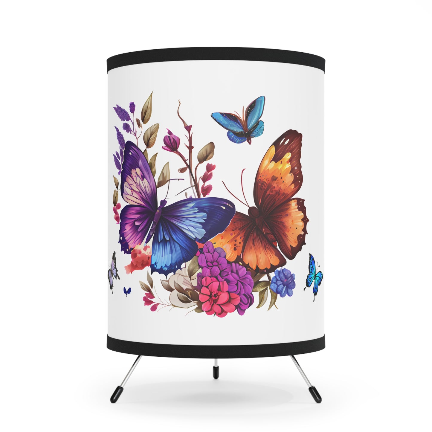 Lamp Butterfly Tripod Lamp Vibrant Home Decor Stylish Lighting Nature-Inspired Design,Perfect Gift for Flower Lovers