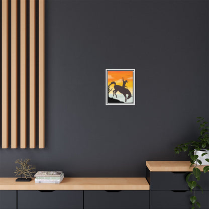 Framed Cowboy Sunset Canvas Art Equestrian Decor Farmhouse Wall Art Rustic Home Decoration Gift for Horse Lovers Rodeo Decor Housewarming Gift