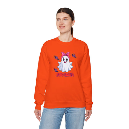 Boo Mama ghost Crewneck Sweatshirt Halloween ghost design Matching Halloween Apparel Fun Halloween Photo
