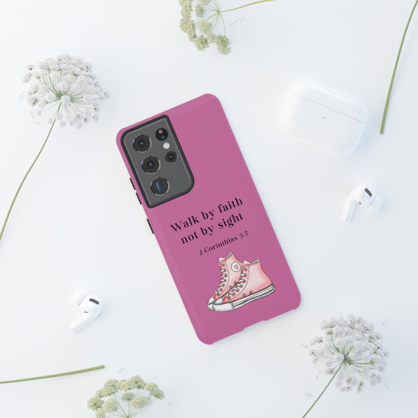 Cellphone Cae Faith-Inspired Phone Case Inspirational Gift Bible Verse Accessory Pink Converse Design Christian Phone Cover