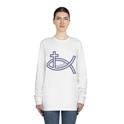Faith-Inspired Long Sleeve Crewneck Tee - Perfect for Believers, Christian Gifts, Religious Apparel, Everyday Wear, Inspirational Clothing