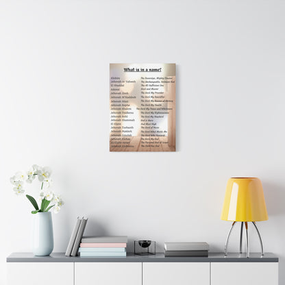 Wall Art Spiritual Print Inspirational Home Decor Religious Canvas Name of God Artwork Faith-Based Gift Idea Unique Scripture Art