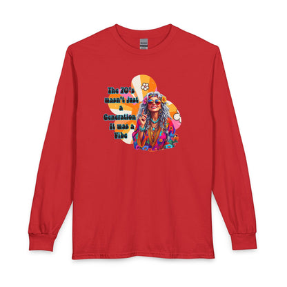 70s Hippie Long Sleeve T‑Shirt – “The 70's Wasn’t Just a Generation, It Was a Vibe”