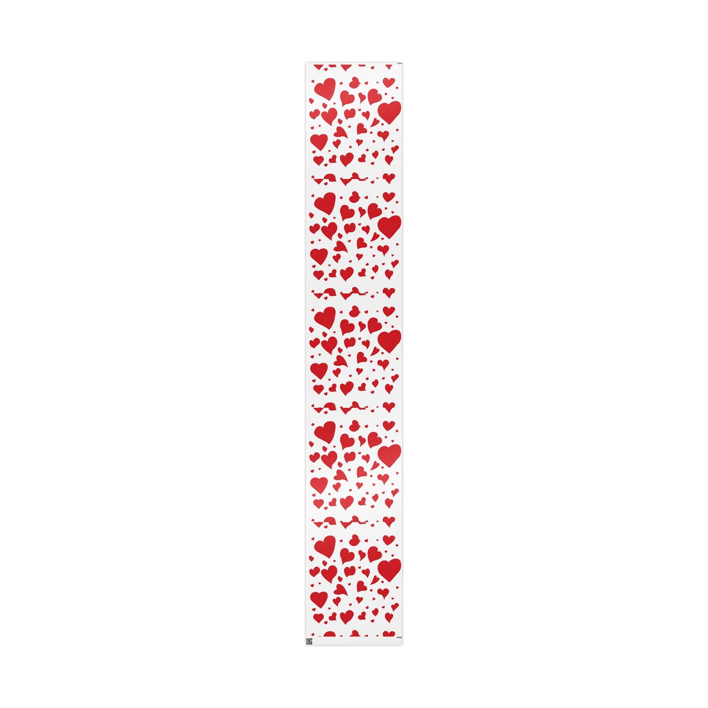 Valentine Heart Pattern Wrapping Paper Roll — Red Hearts Gift Wrap for Valentine's Day & Anniversaries