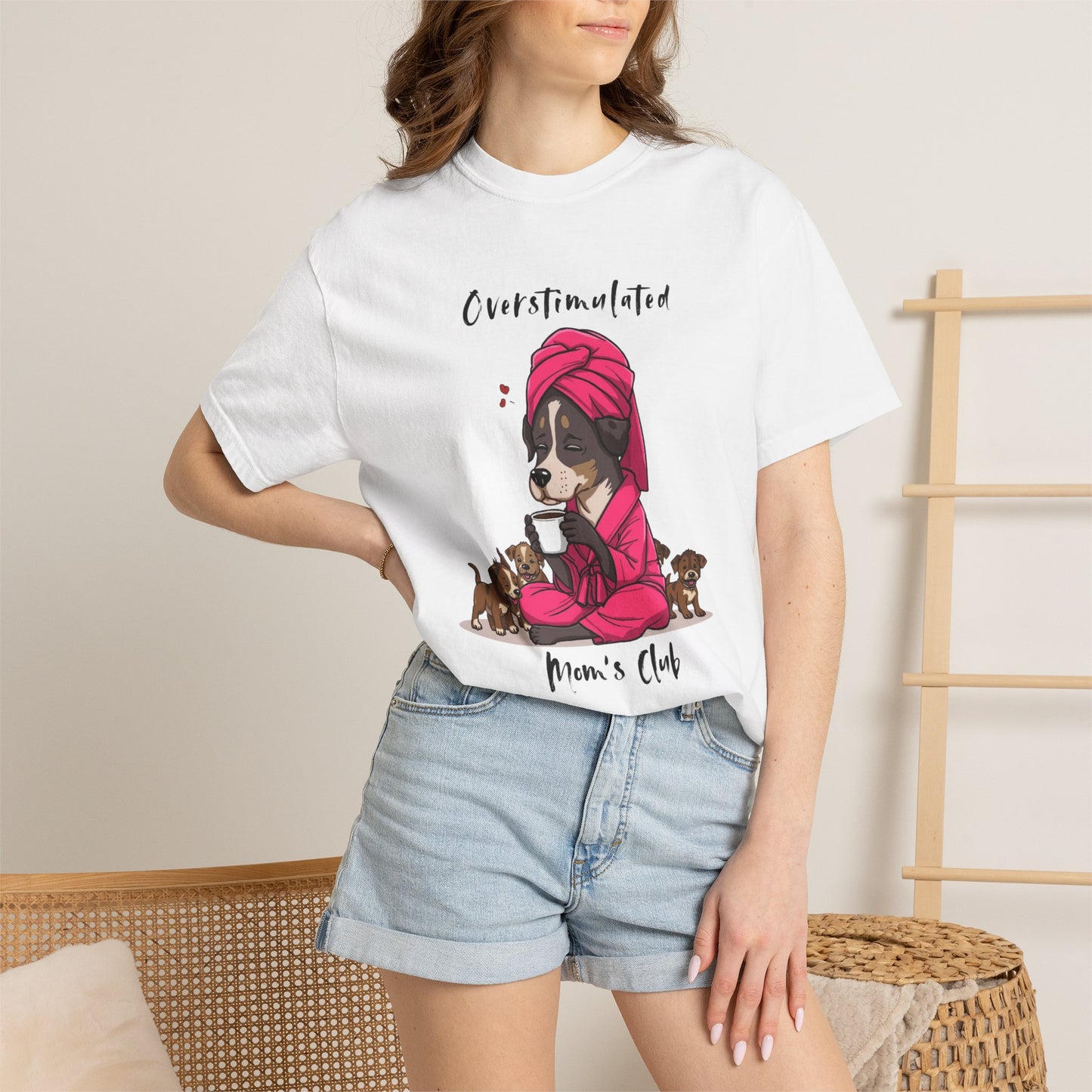 dog mom shirt, tired mama tee, overstimulated mom, mother tshirt, funny puppy shirt, puppy graphic tee, coffee lover gift, exhausted parent, dog mom gift, mama shirt, funny mom tee, puppy mom shirt...