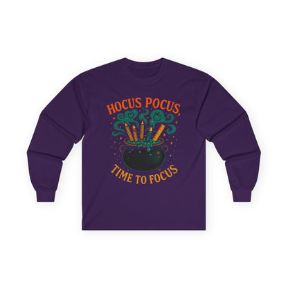 T-Shirt Hocus Pocus Long Sleeve Tee Halloween Shirt Funny Graphic Tee Autumn Fashion Unisex Casualwear Spooky Season Apparel